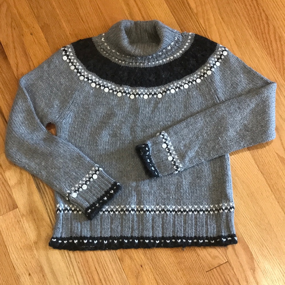 B. MOSS Soft GRAYBLACK Sweater wButtons Sz M